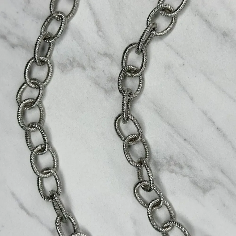 Chico's Textured Oval Link Chain Belt Spring Ring Clasp One Size (OS) ✨